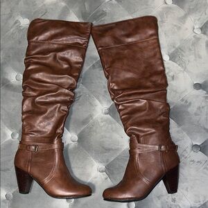 Faux leather boots